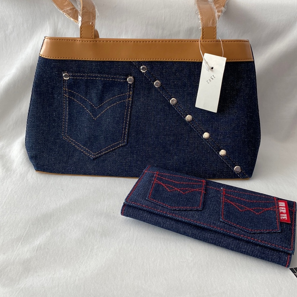 Jean purse and wallet set